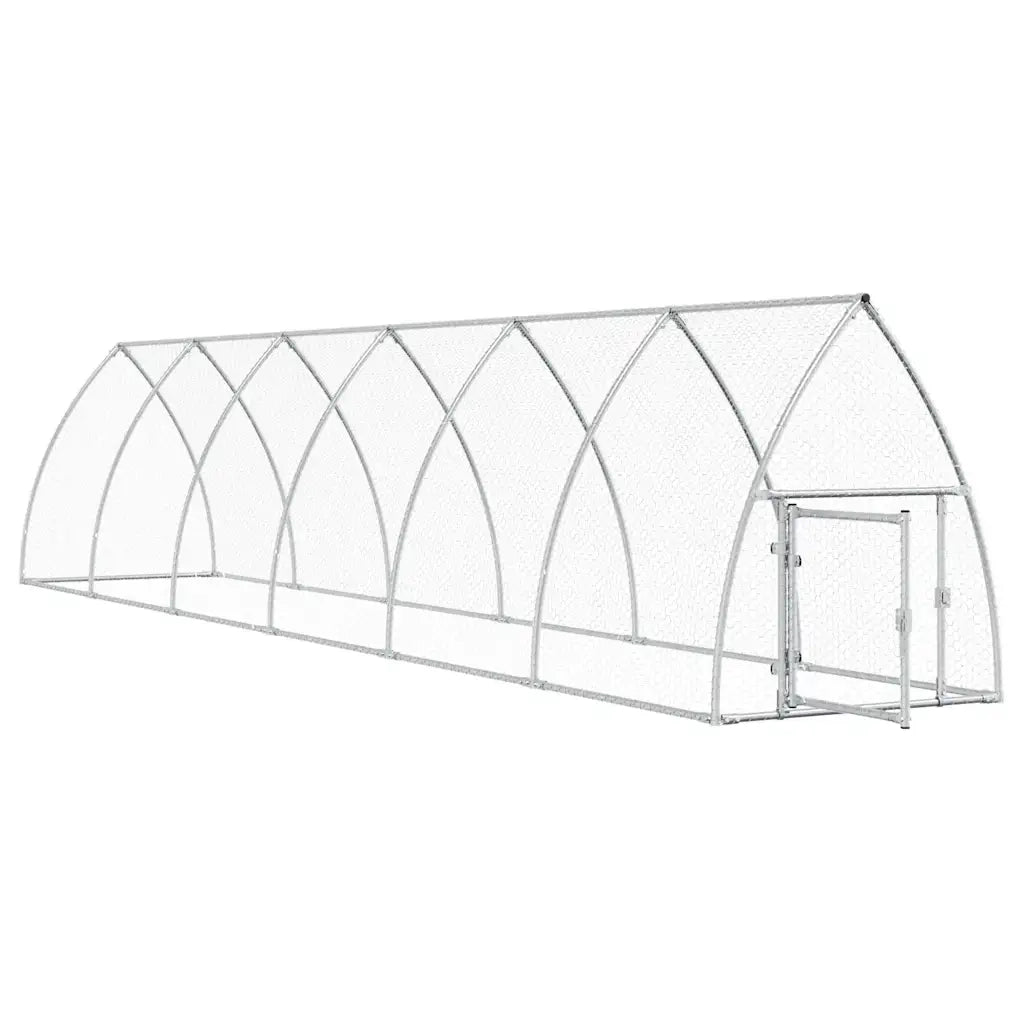 Gabbia per Polli Argento 600x105x120 cm in Acciaio Zincato 172554
