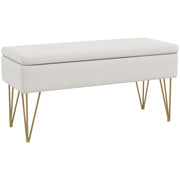 Panca Fondo Letto con Contenitore in Tessuto ¨C Zephmum ¨C Crema 100x40x49cm