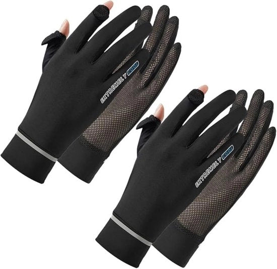 Manopole da donna con protezione solare - guanti estivi anti-UV - guanti antiscivolo per touchscreen - Guanti estivi con presa in silicone - adatti per l'uso in bicicletta all'aperto