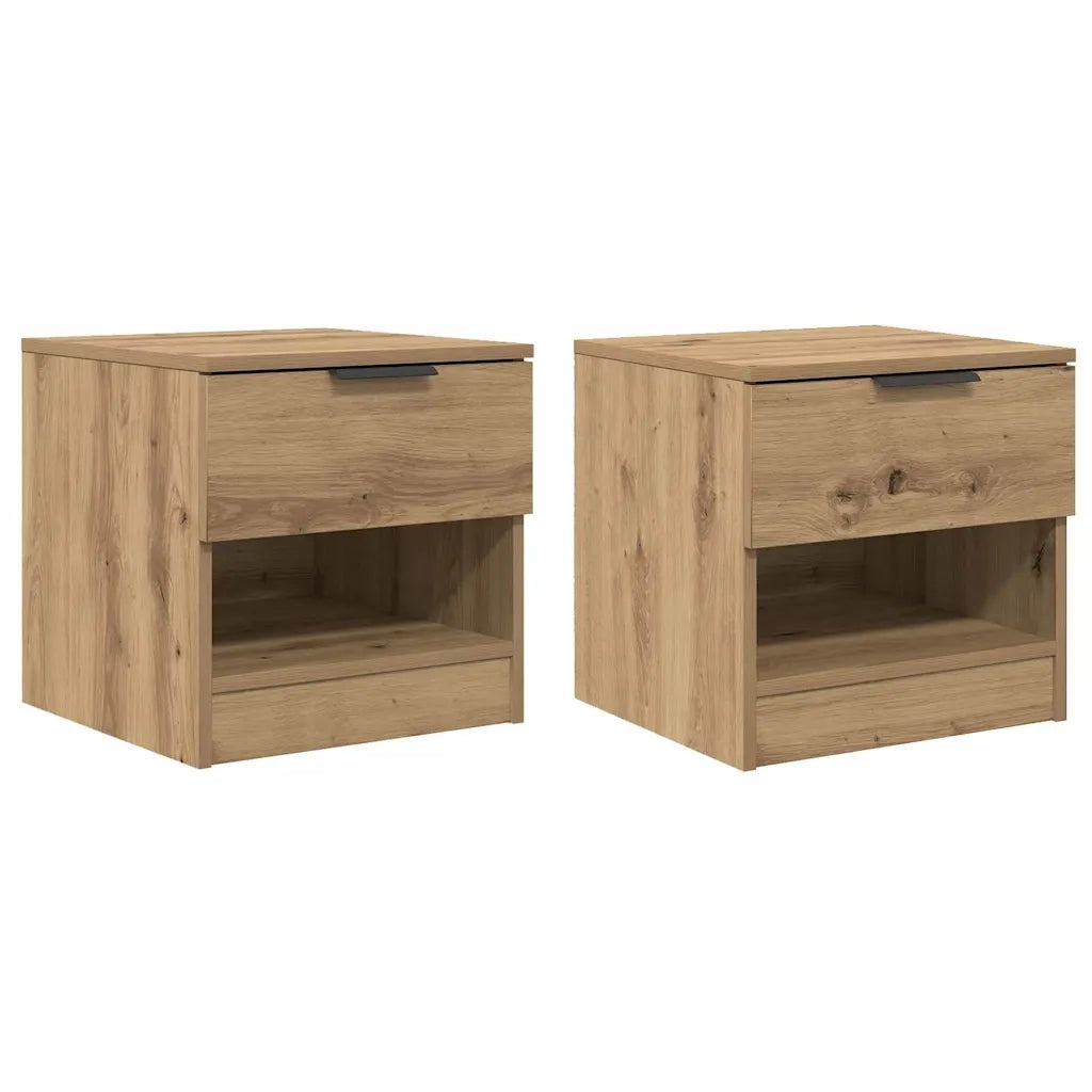 Armadietto per letto 2 pcs Rovere artigianale 40 x 39 x 40cm