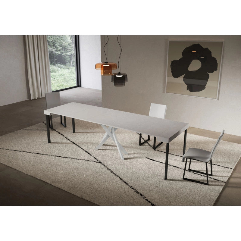 Consolle allungabile 90x40/300 cm Saki telaio Bianche - Cashmere