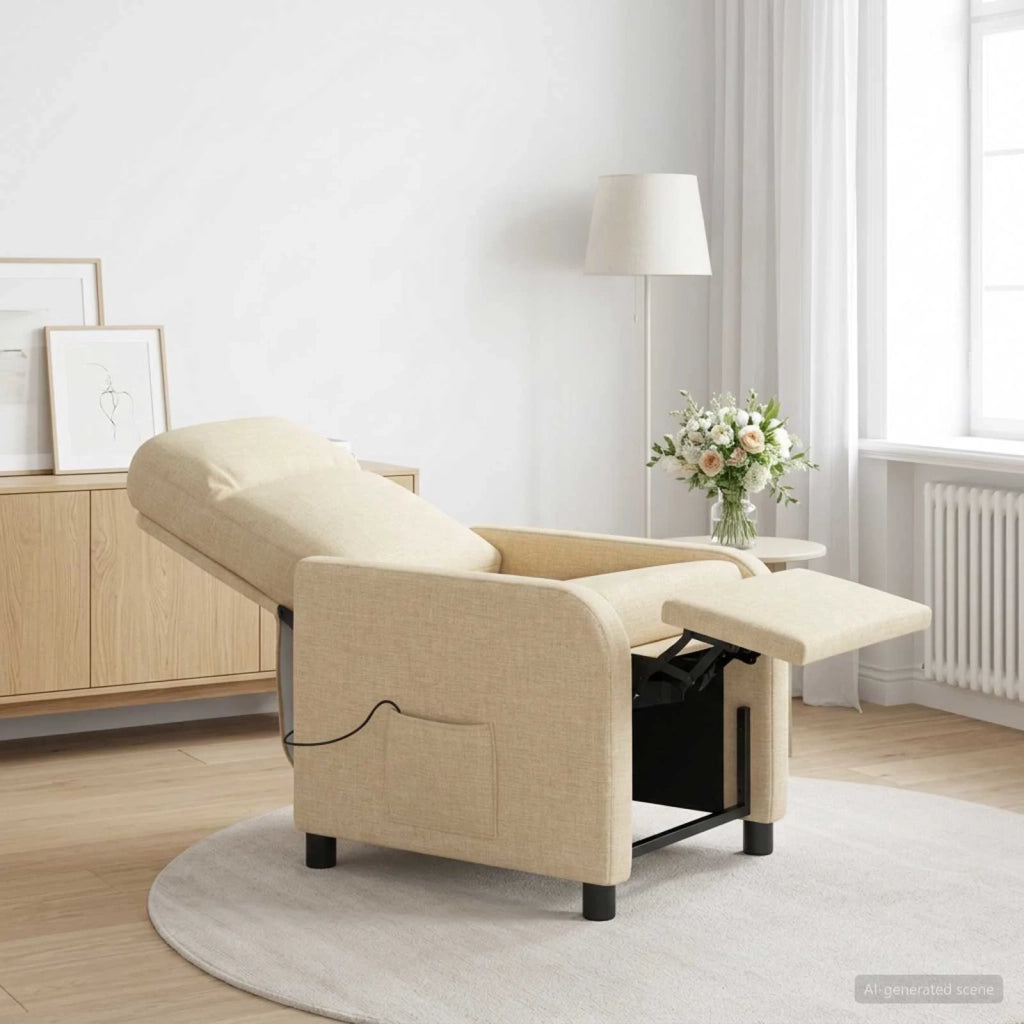 Divano Sedia-Poltrona Massaggiante Crema Tessuto 626916