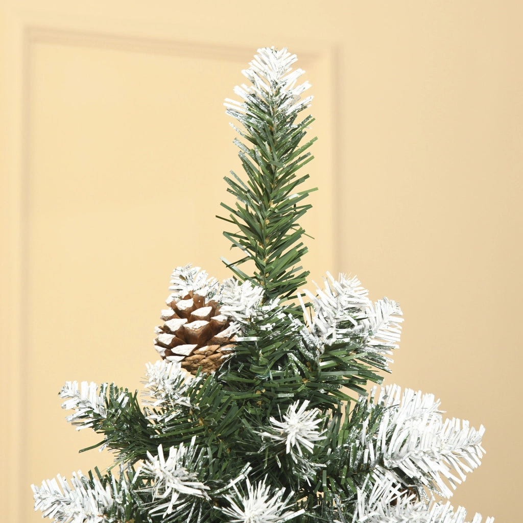 Albero di Natale Innevato 180 cm ¨C zephmum ¨C Verde Bianco Plastica Metallo