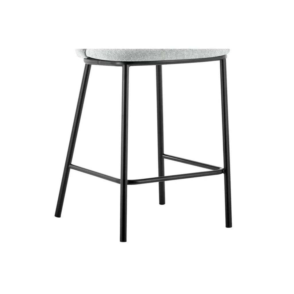 Sedia da bancone ARTHUS – Tessuto grigio chiaro – Design moderno H88,5 cm
