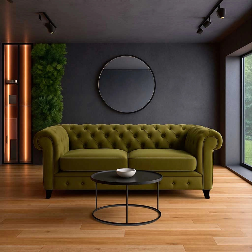 Divano verde 160x82x76h cm