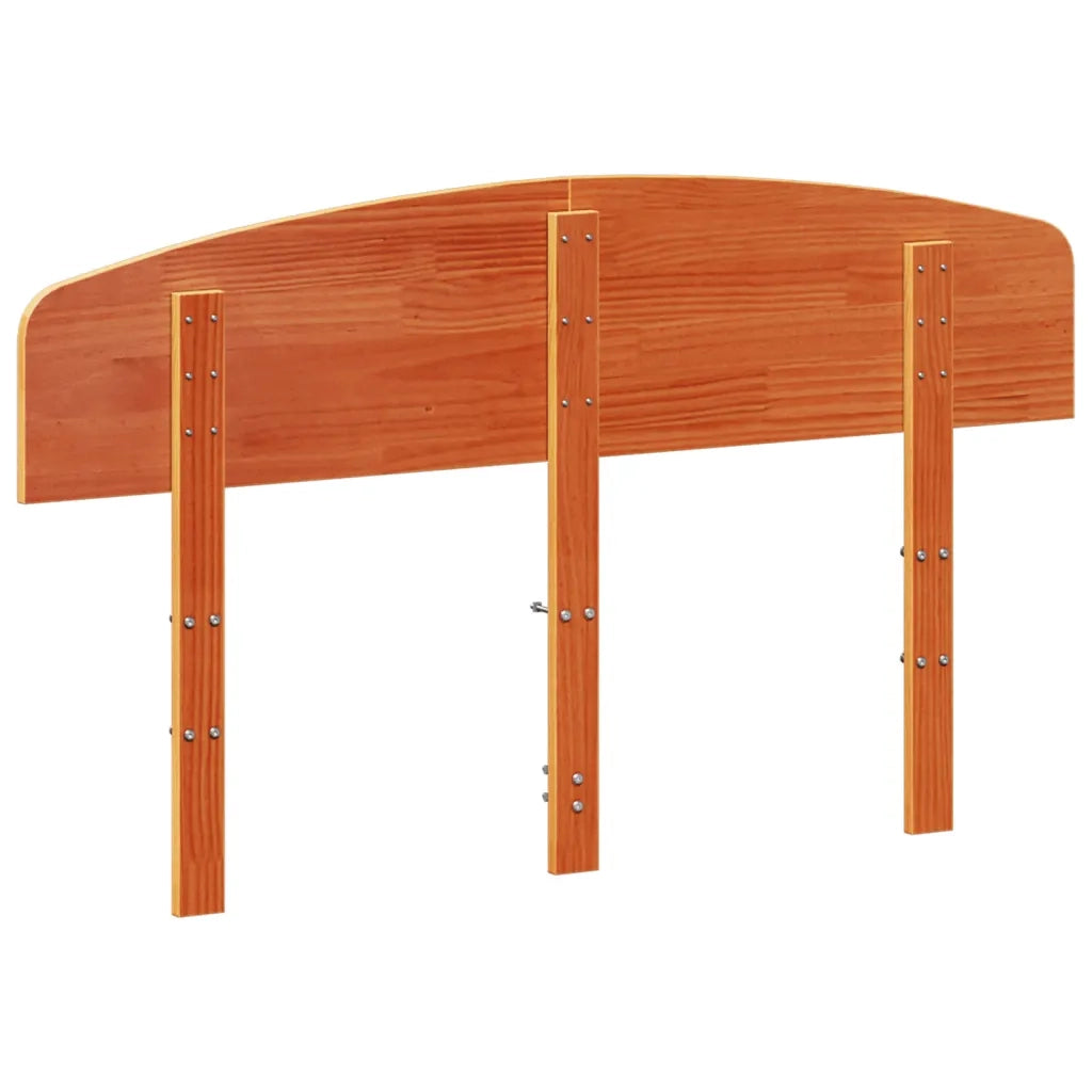 Testiera Marrone Cera 120 cm in Legno Massello di Pino 842513