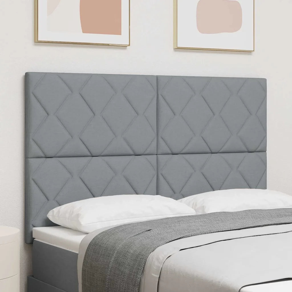 Testiera LED Grigio chiaro 144 cm Tessuto 3338514