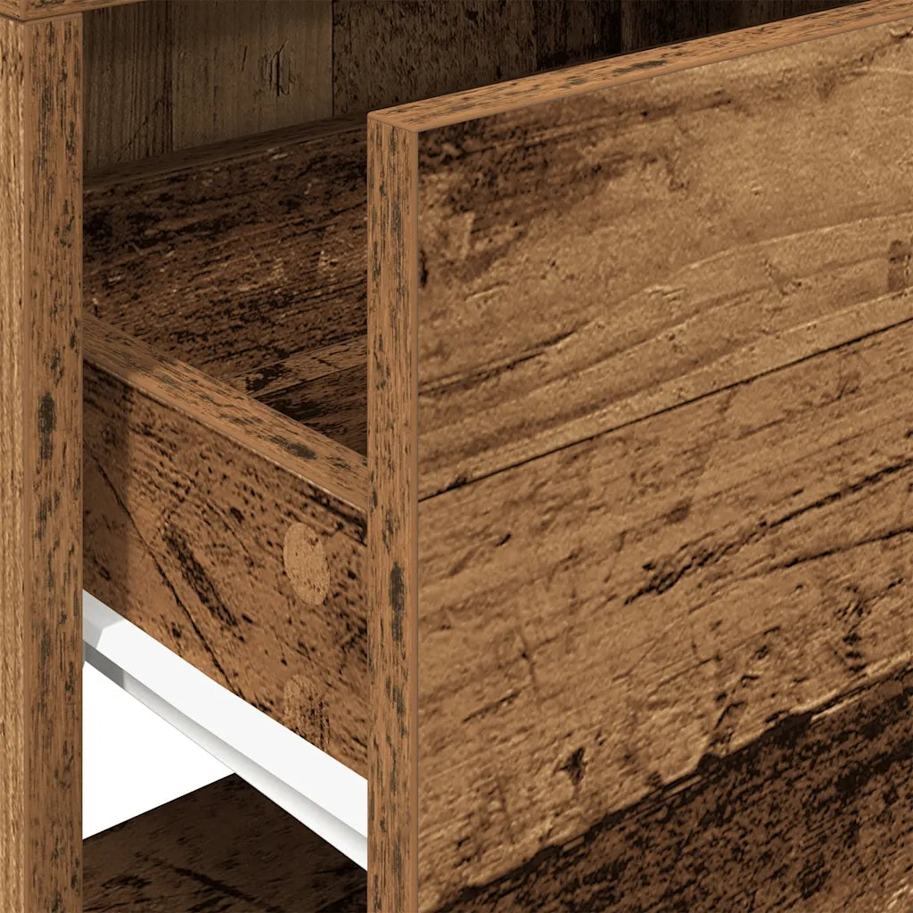 Set di 2 Comodini | Armadio da Notte | Mobiletto da notte con Cassetto in Legno Antico 51x31x47 cm
