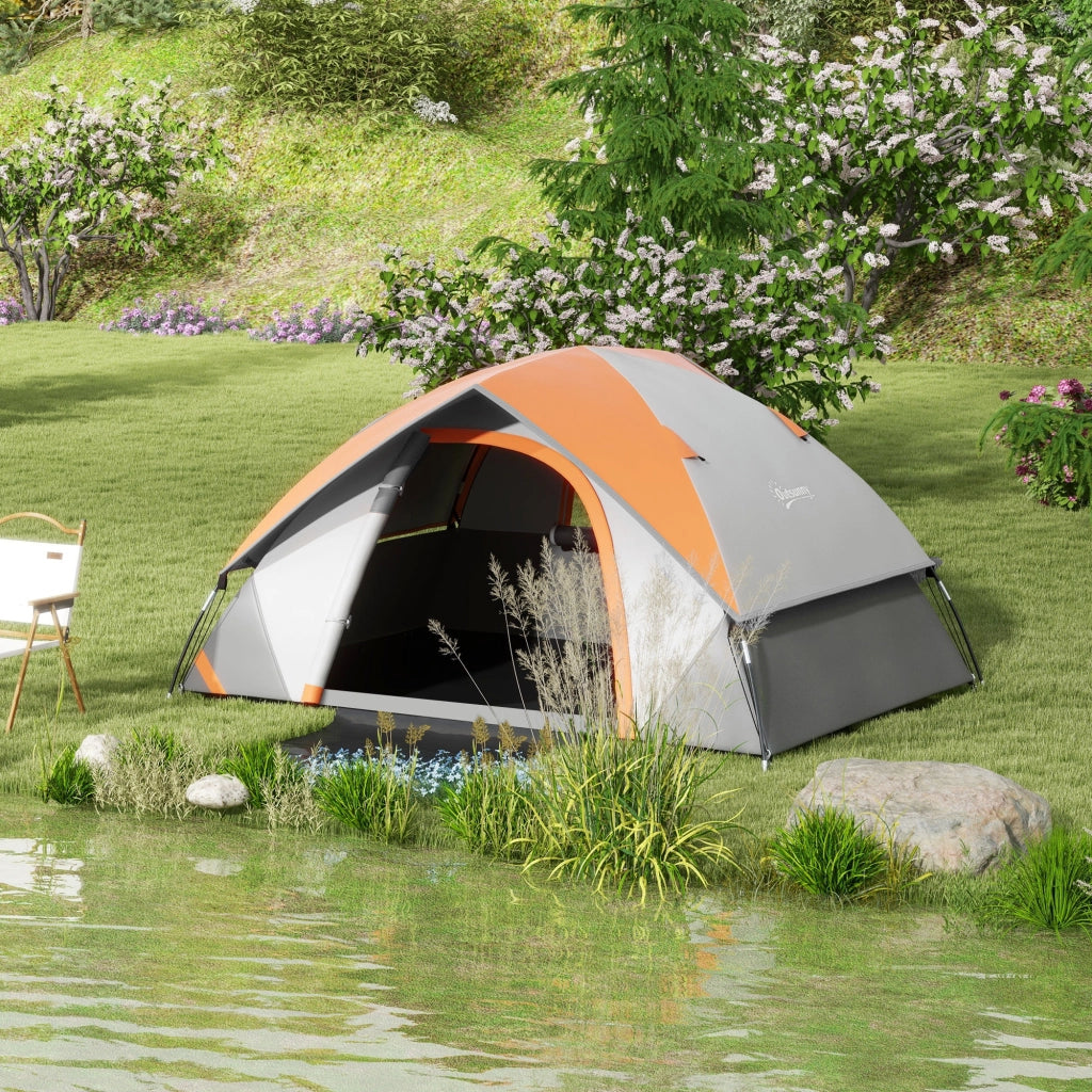 Tenda a cupola per 2 persone ¨C zephmum ¨C grigio+rosso ruggine
