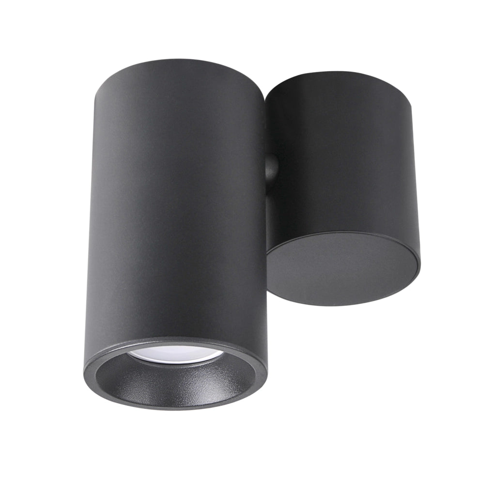 Spot plafoniera orientabile GU10 tonda nera Polux Hobro