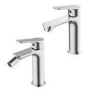 Set rubinetti lavabo e bidet in ottone cromo con piletta click clack linea Vegas