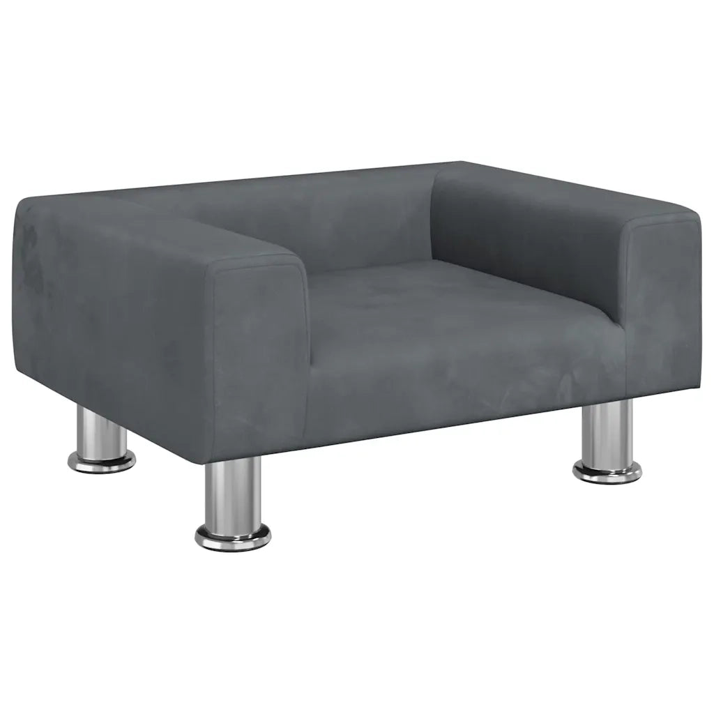 Divano per Bambini-Sofa-Divanetto Grigio Scuro 50x40x26,5 cm in Velluto