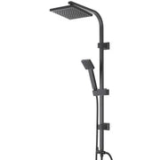 Colonna doccia regolabile H 93 in acciaio nero opaco soffione 19x19