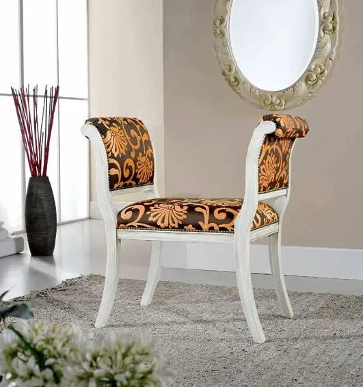 Panca imbottita in legno shabby chic - Mobili 2G