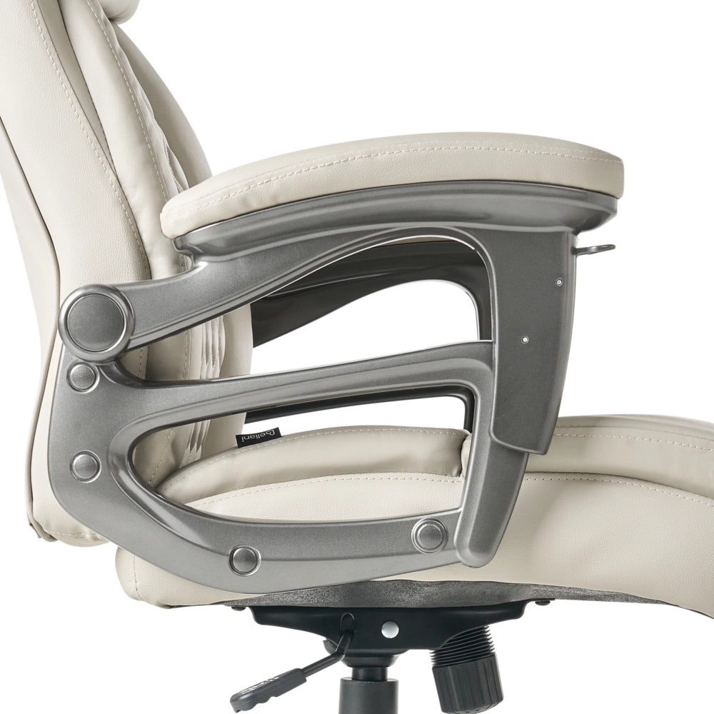 Sedia da ufficio direzionale Beige Rivestimento in ecopelle Regolazione altezza sedile Imbottitura girevole