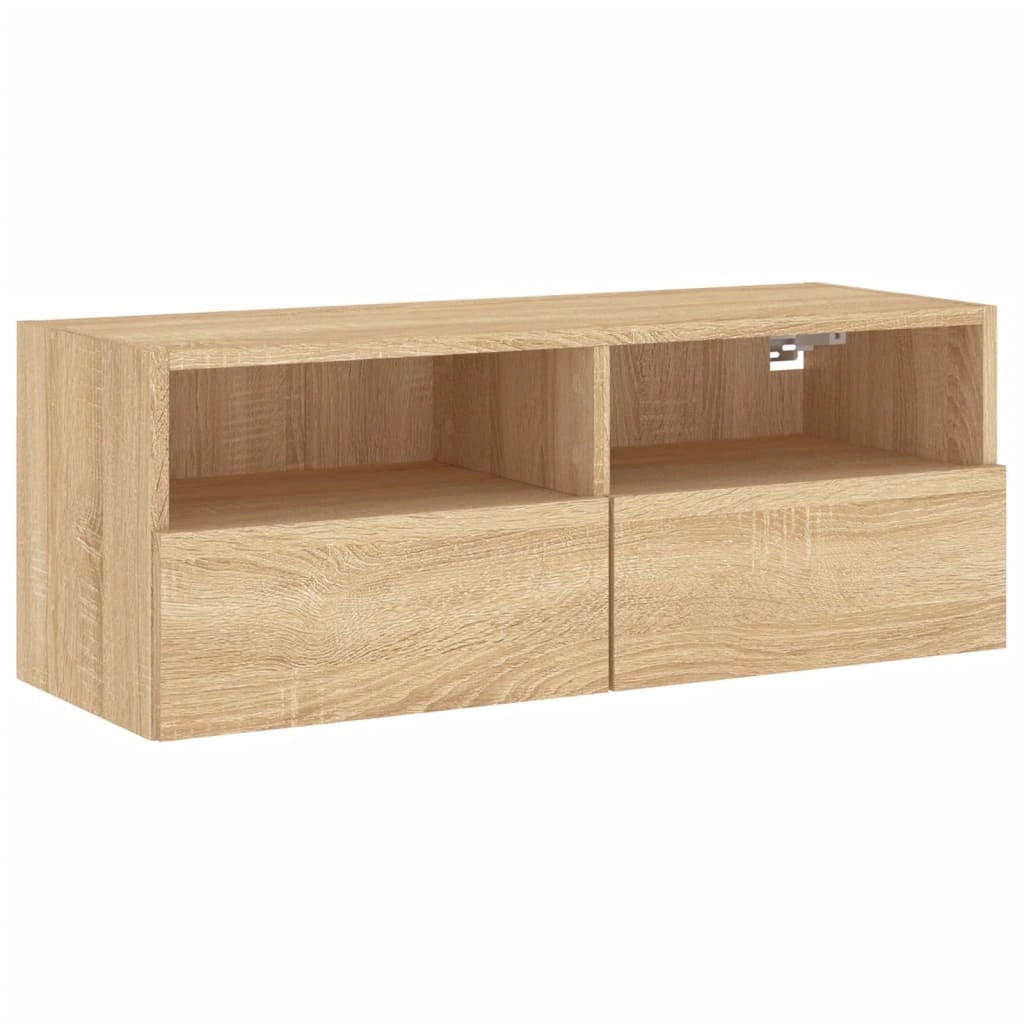 Mobile TV a Parete Rovere Sonoma 80x30x30 cm Legno Multistratocod mxl 86083