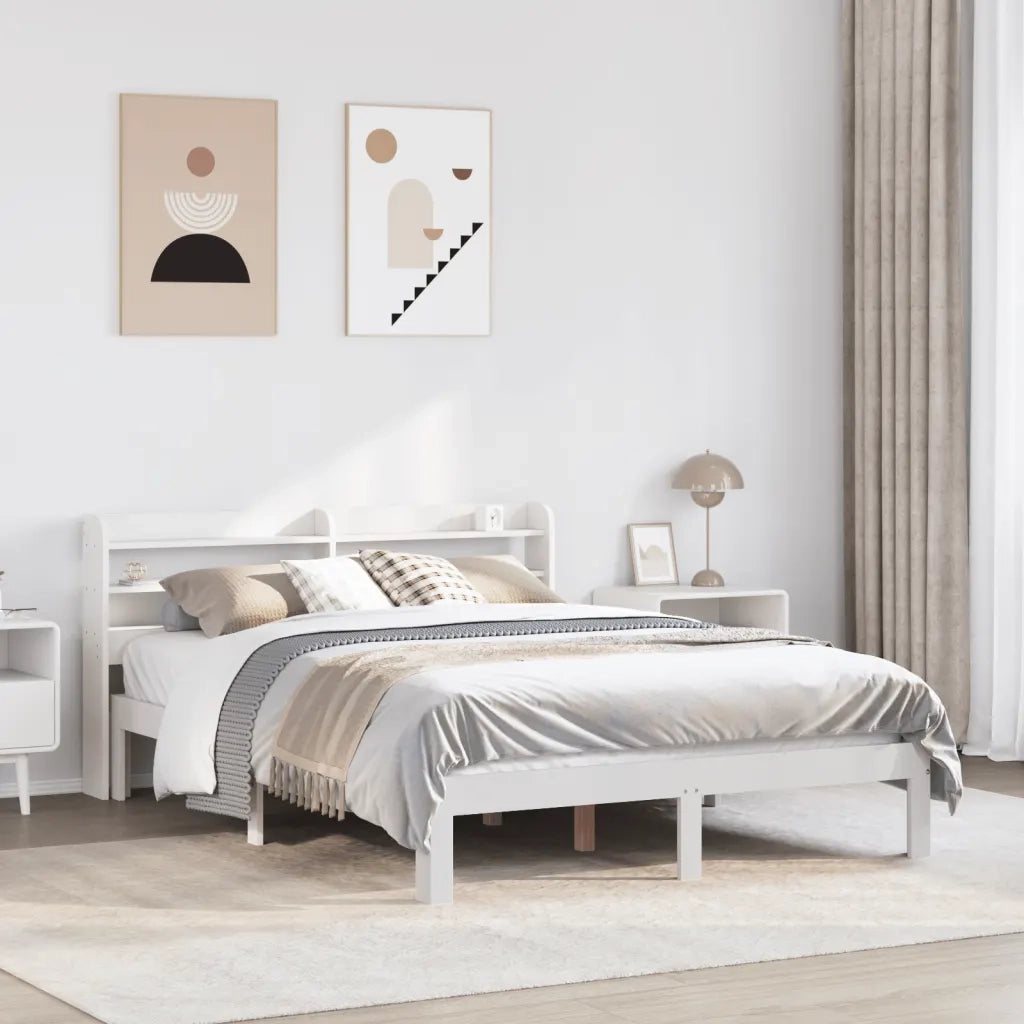 Giroletto con Testiera senza Materasso Bianco 160x200 cm