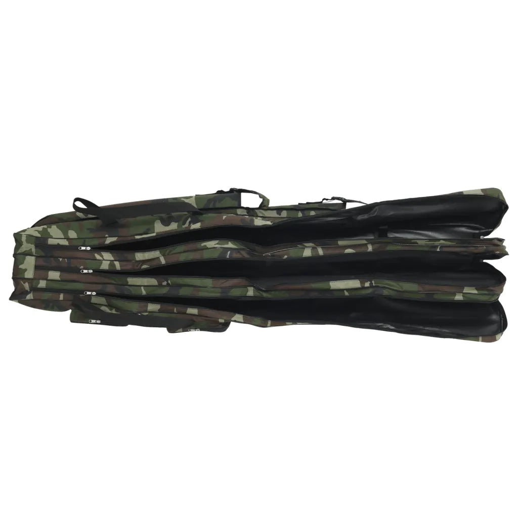 Borsa per Canna da Pesca Verde Mimetico 160 cm Tessuto Oxford