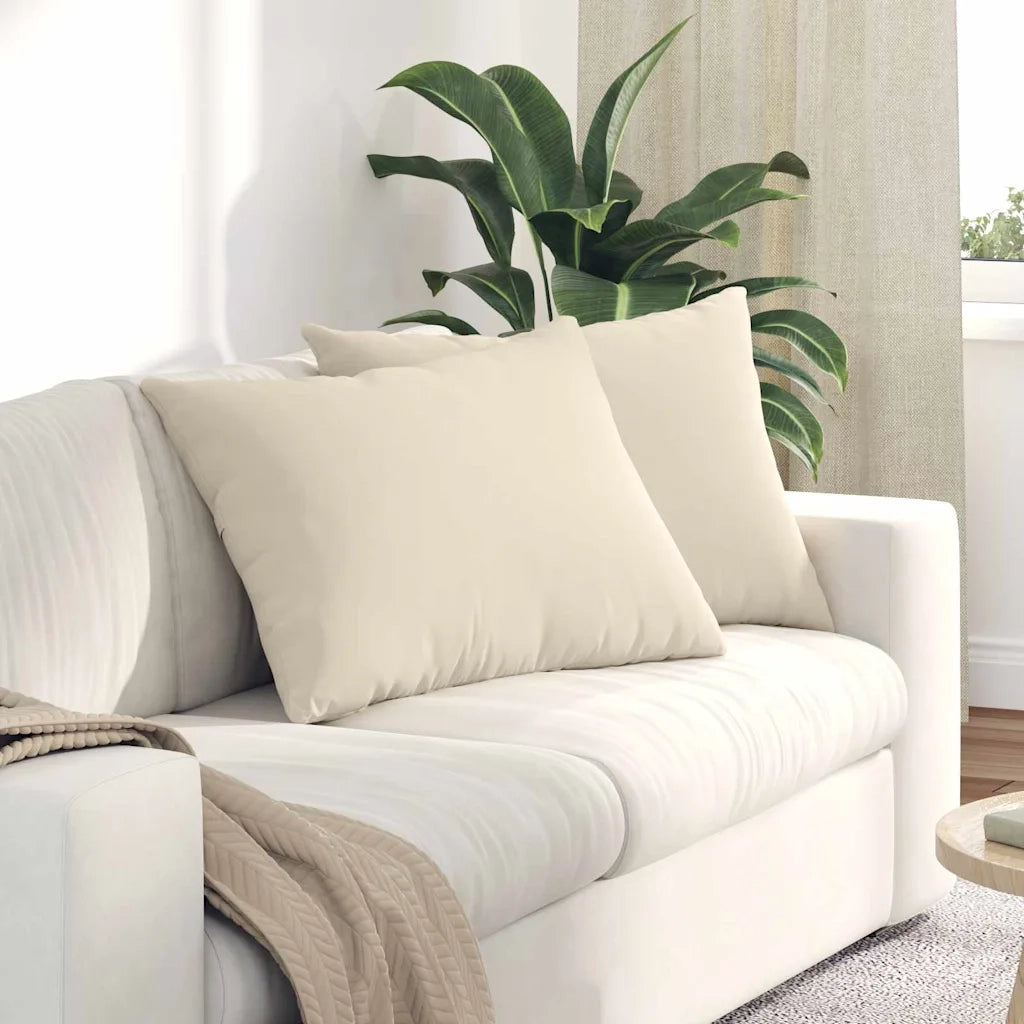 Cuscini da Divano 2 pz-Set di 2 Cuscini per Sofa Beige 70 x 50 cm Tessuto