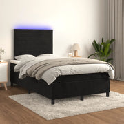 Letto a Molle con Materasso e LED Nero 120x200 cm in Velluto 3136175