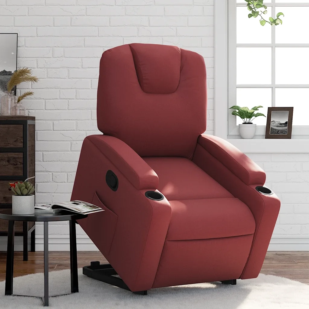 Poltrona Alzapersona Reclinabile Rosso Vino in Similpellecod mxl 109064