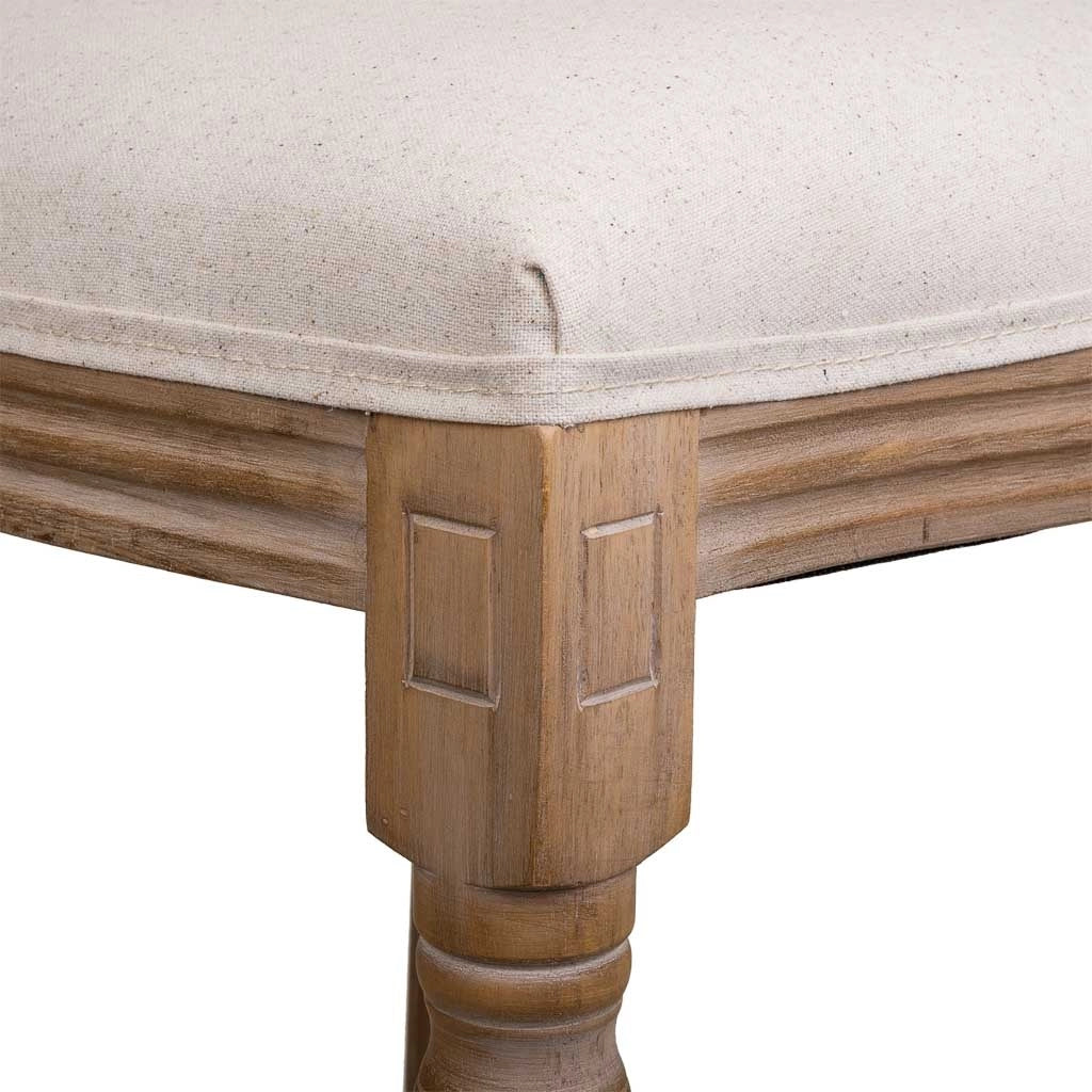 Sgabello in legno imbottito panna 48x42x76/121h