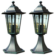 Lampioni da Giardino 2 pz Verde Scuro/Nero in Alluminiocod mxl 117880