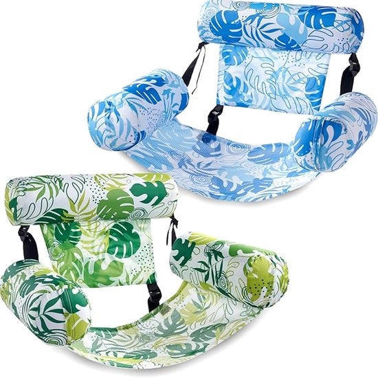 Set di due sdraio galleggianti per adulti, superficie di copertura del bagno idromassaggio gonfiabile robusta per adulti, ideale per feste, sport acquatici estivi, piacere di spiaggia e sdraio galleggiante sul lago.