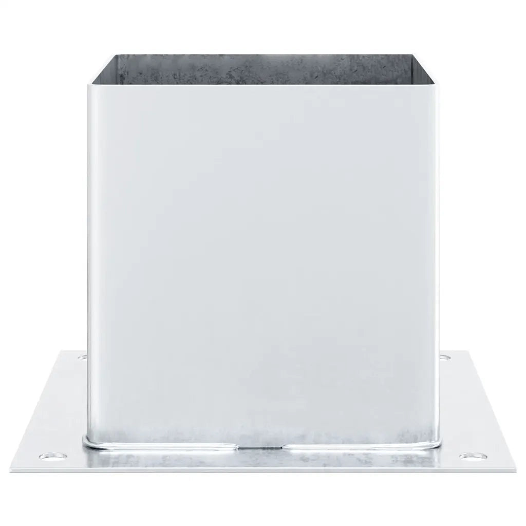 Basi per Pali Quadrate 4 pz Argento 141x141 mm Acciaio Zincato CFW4675074