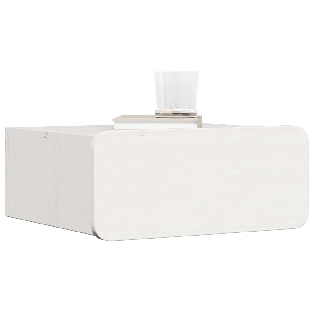 Comodino 2 pcs Bianco 39 x 34 x 16,5 cm Legno di pino massello 873502