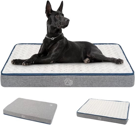 Cuscino per cani per grandi cani, lavabile, impermeabile, letto per cani XXL 112 x 76 x 7,5 cm, gommapiuma per cani con copertura rimovibile per gabbia, cuscino per cani con schiuma supportante