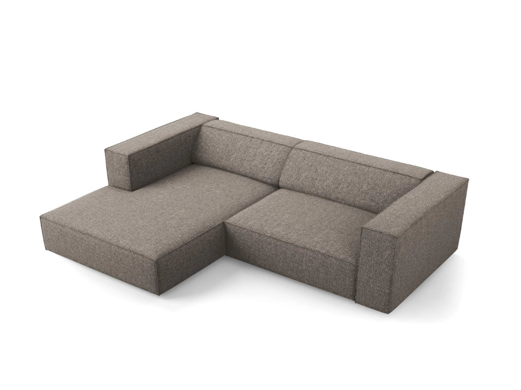 Cosmopolitan Design - Divano angolare sinistro "Arendal" 3 posti in ciniglia grigio 