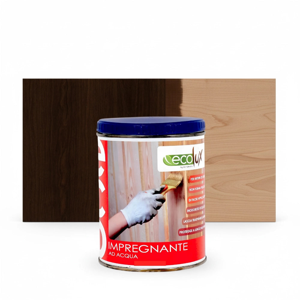 Ecolux impregnante fondo protettivo acrilico pigmentato noce bruno per legno *** formato 0,750 lt, confezione 1