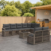 Set Divano da Giardino 9 pz Grigio polyrattan 3435776
