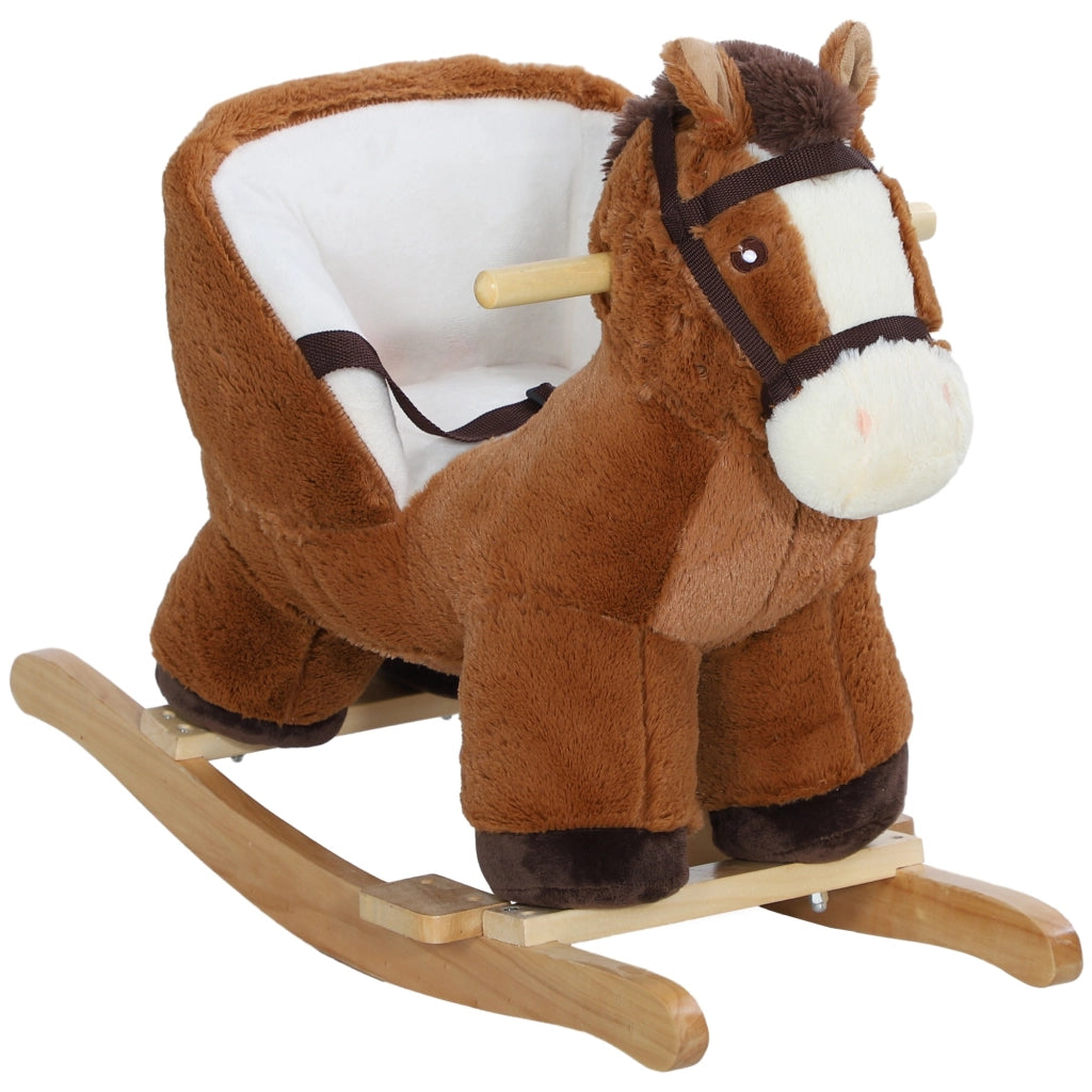 Cavallo a dondolo ¨C Xylo ¨C legno con effetto sonoro e cintura sicurezza per bambini 18-36 mesi