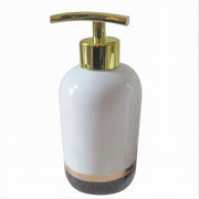 Trade Shop - Dispenser Porta Sapone Liquido Bianco Riga Bassa Dorata Nera Arredo Bagno 59867 -
