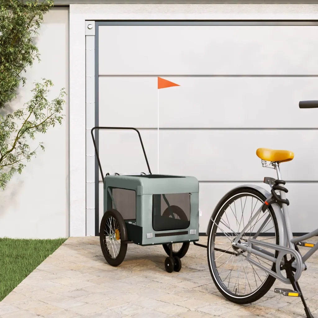 Rimorchio da Bici per Animali Grigio e Nero Oxford e Ferrocod mxl 86357