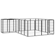 Recinto per cani 22 pannelli 50 x 100 cm acciaio verniciato a polvere nero 02_0043619