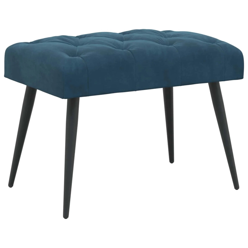 Panchina con bottoni imbottiti Blu 60 x 40 x 45 cm Velluto 42038552
