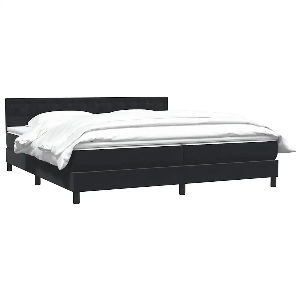 Giroletto a Molle con Materasso Nero 200x220 cm in Velluto 3316661