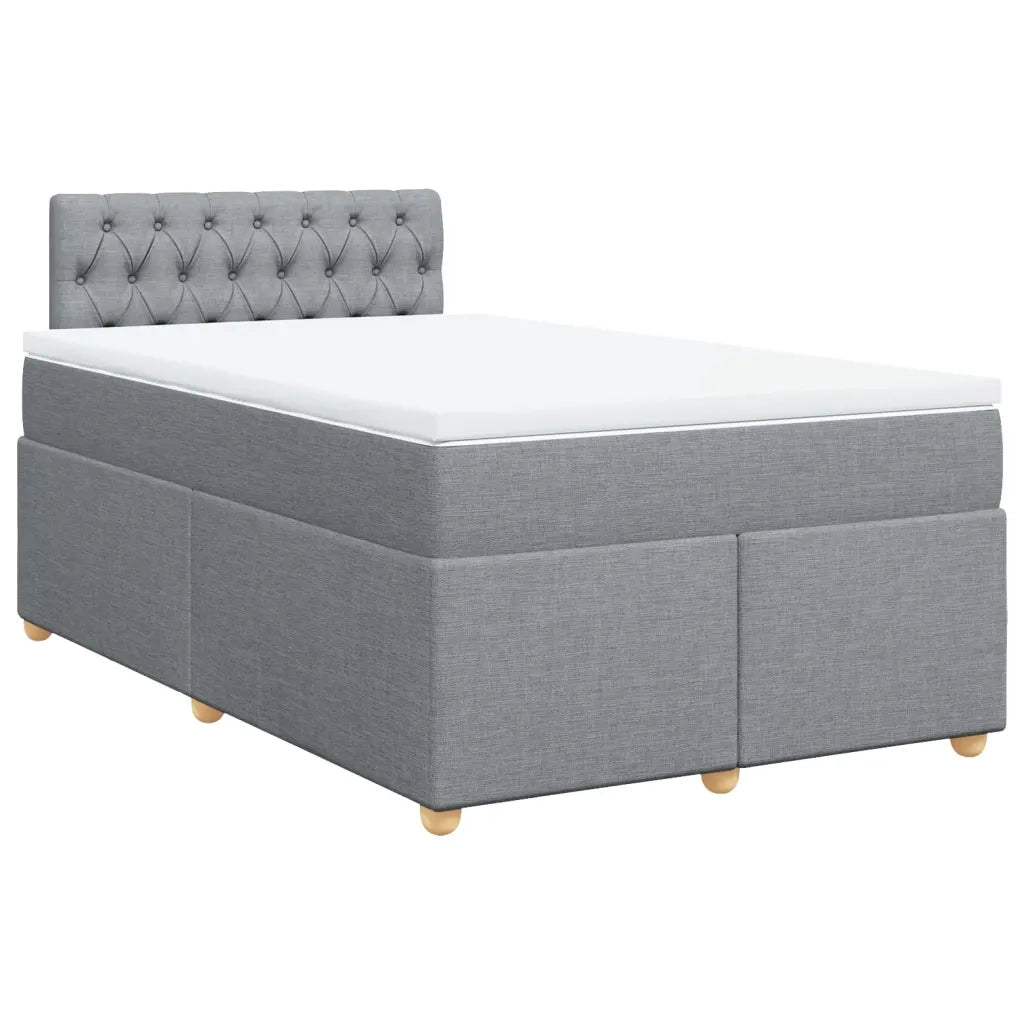 Giroletto a Molle con Materasso Grigio Chiaro 120x190cm Tessuto