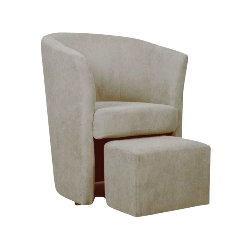 Poltrona Djerba 63,5x62,5x76 cm in tessuto crema