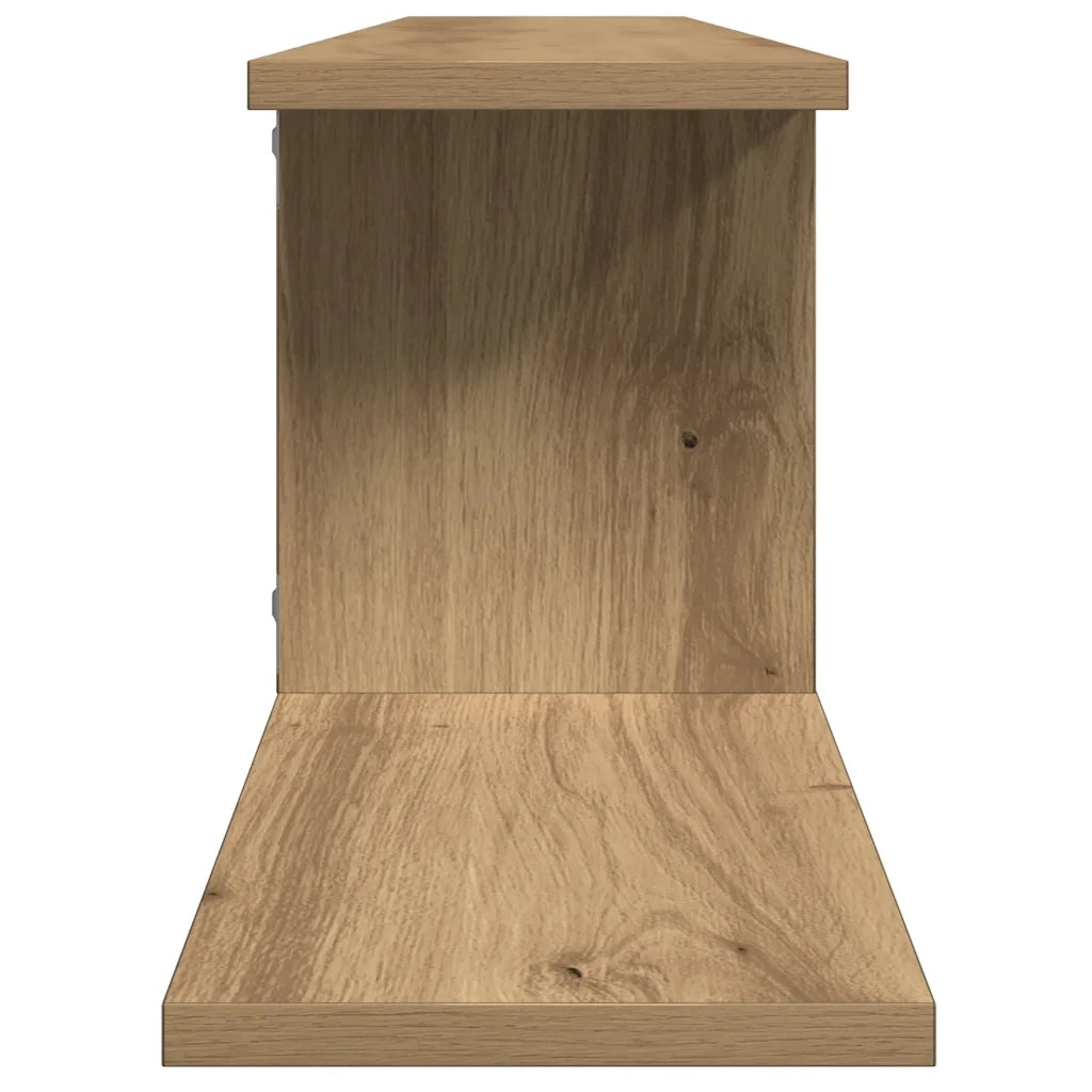 Scaffale TV Parete Rovere Artigianale 125x18x23 cm Truciolato