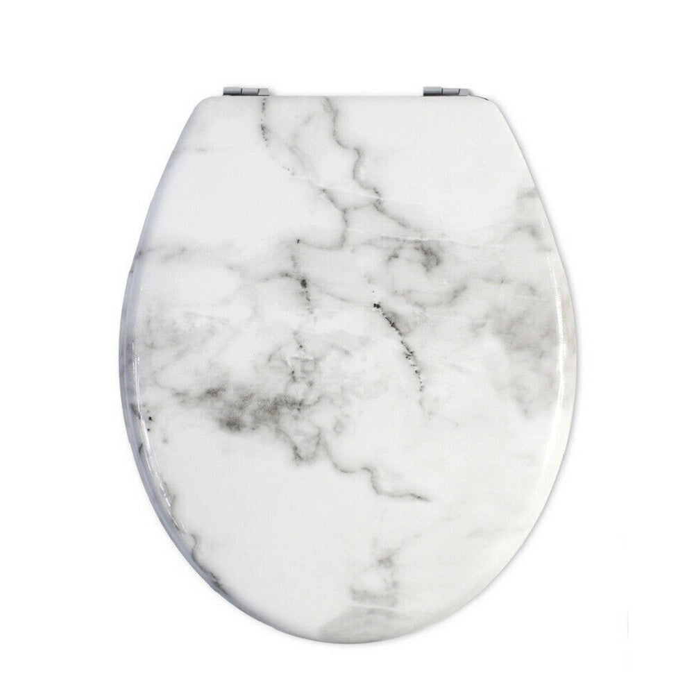 Trade Shop - Copriwater Universale Resistente Con Stampa Marmorizzata Cerniere Wc Bagno 69201 -        3,5