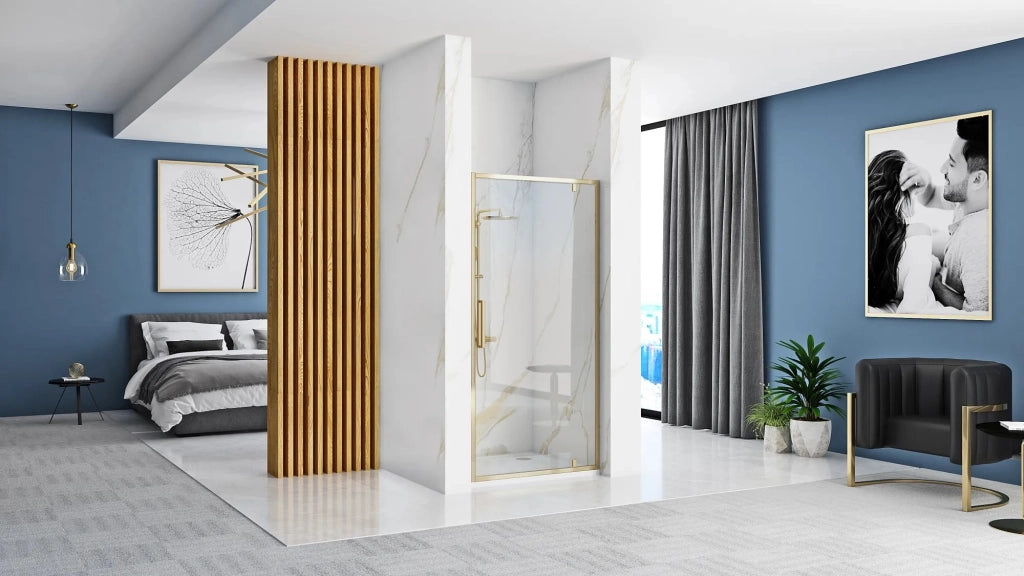 Porta Doccia Rea Rapid Swing Gold 100