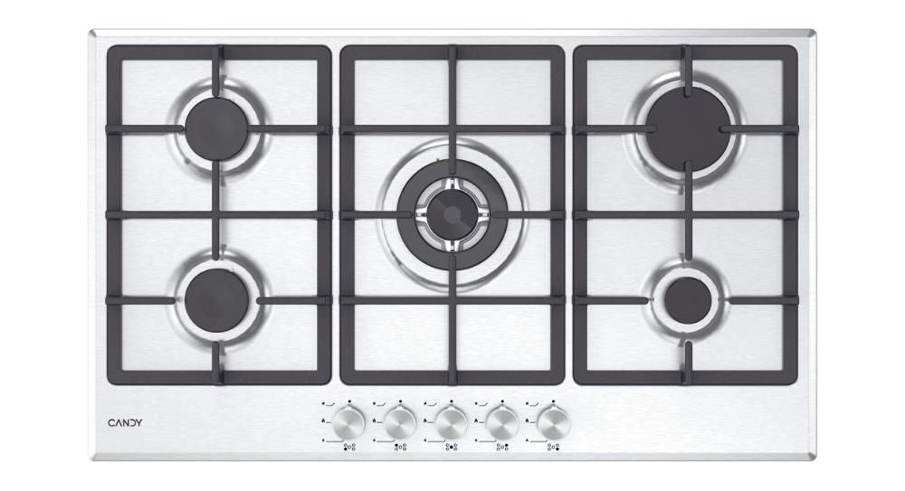 Candy Moderna CHG93WX/1 Acciaio inox Da incasso 86 cm Gas 5 Fornello(i)