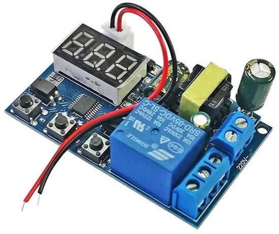 Modulo di commutazione 1 canale - AC 220 V - Regolabile con display LED - Ritardo di trigger - Timming ciclo - Comando semplice - Modulo di commutazione