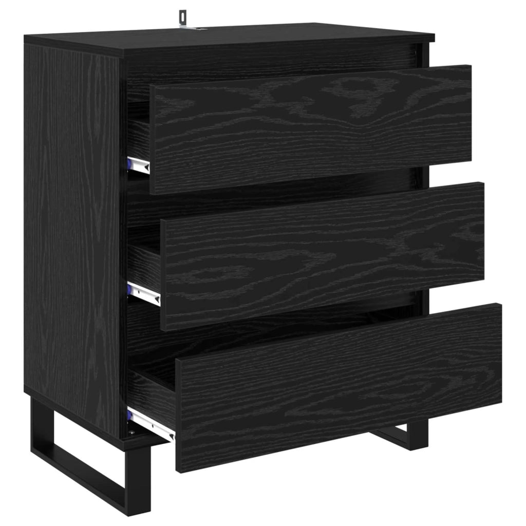 Credenza | Madia | Buffet da pranzo | Armadio da pranzo Rovere Nero 60 x 35 x 70 cm Legno multistrato
