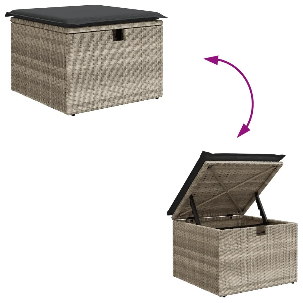 Set Divano da Giardino 8pz con Cuscini Grigio Chiaro Polyrattan 3275322