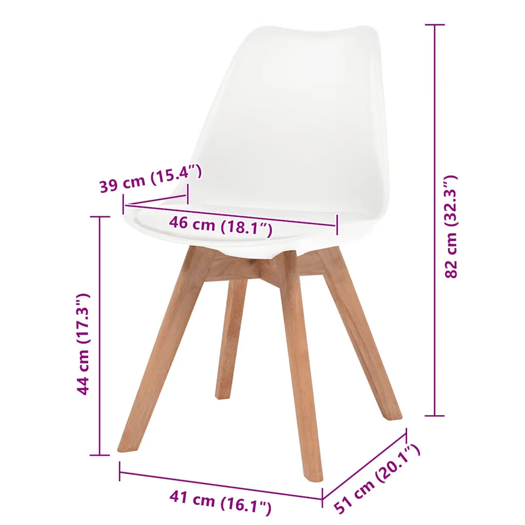 Sedie da Pranzo 2 pz Bianche in Plastica cod mxl 6065